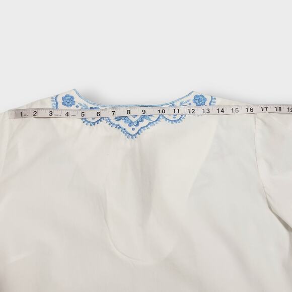 eShakti Wayward Fancies Floral Embroidered Fan Flare Sleeve Tunic Peasant L-14 - Picture 11 of 13